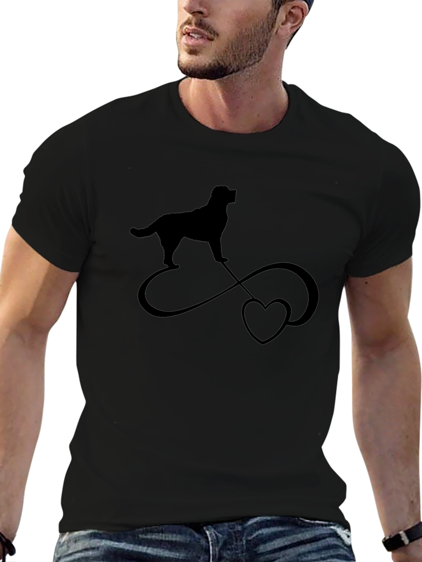 Dog Infinity Love Black T-Shirt