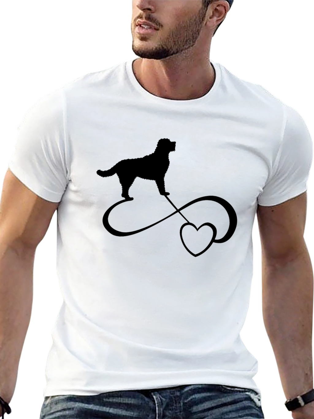 Dog Infinity Love Black T-Shirt
