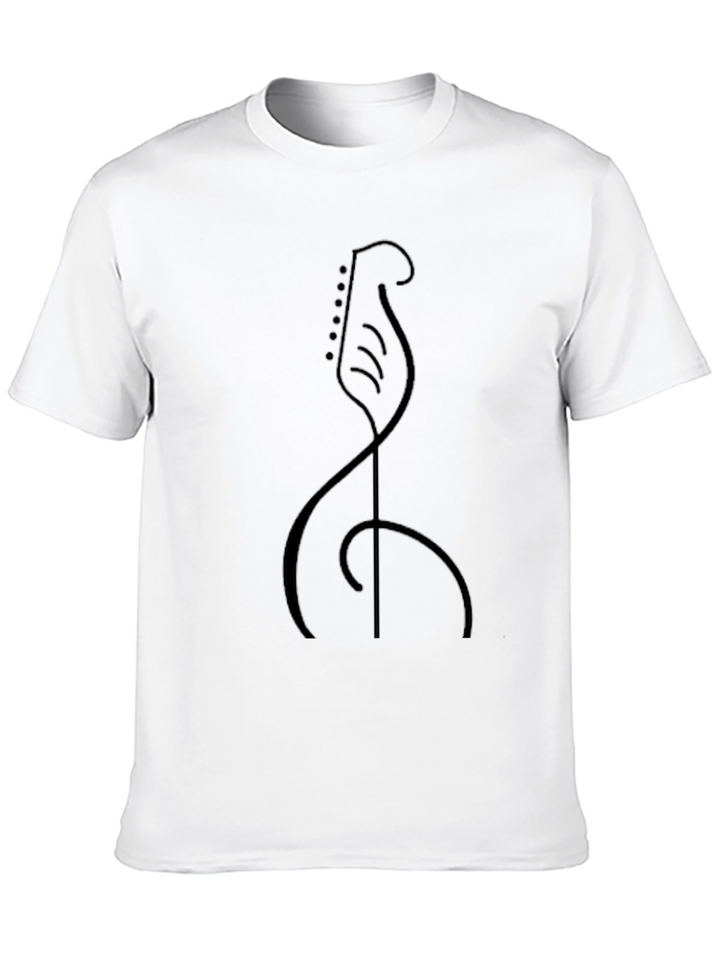 Minimalist Guitar Graphic Black T-Shirt