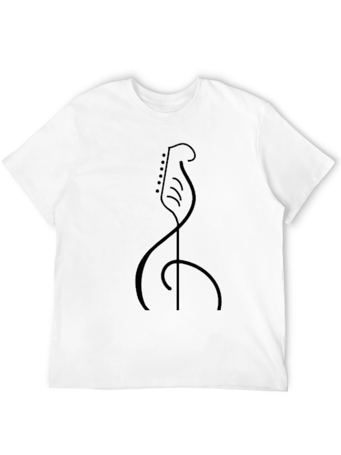 Minimalist Guitar Graphic Black T-Shirt