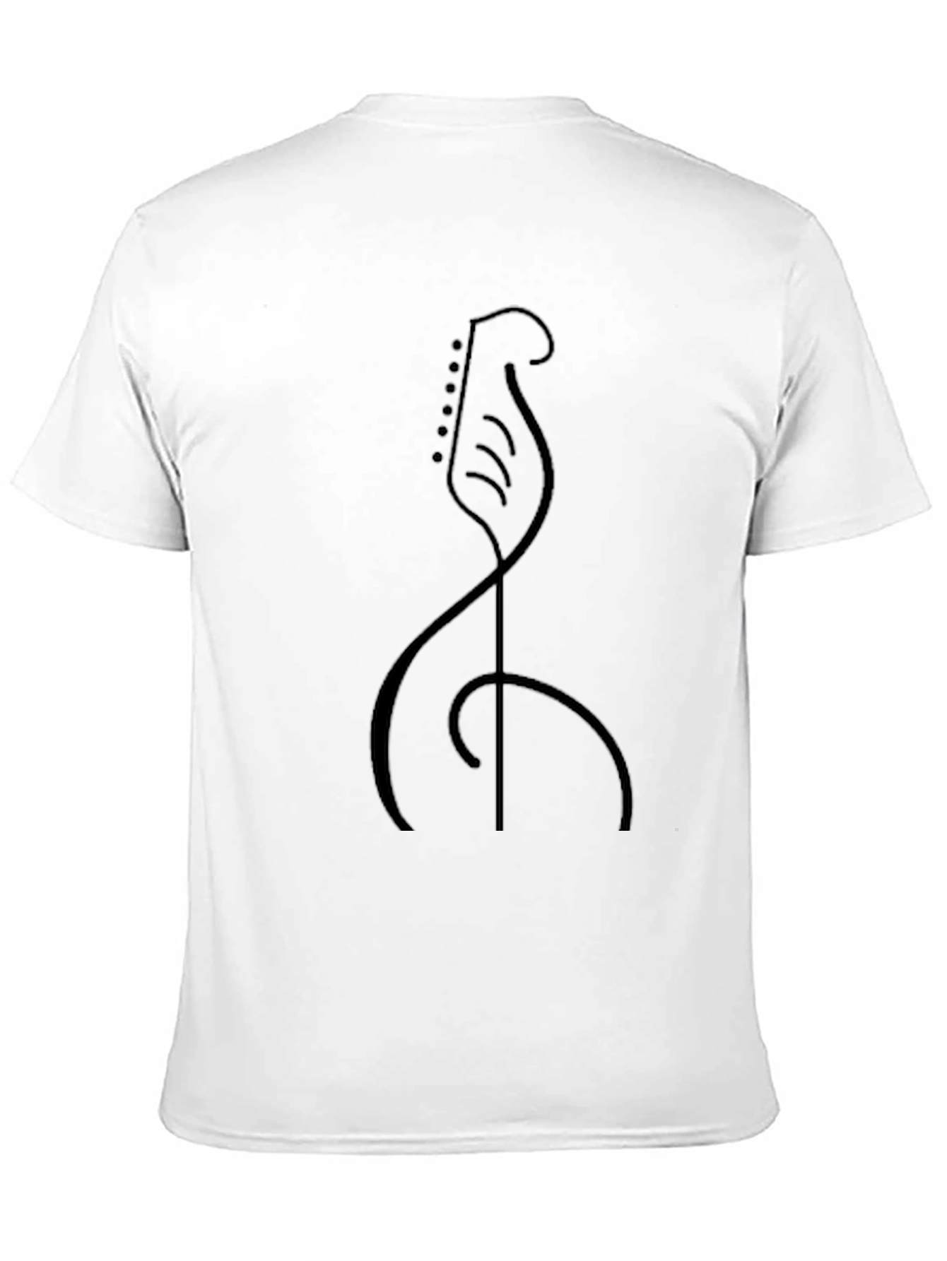 Minimalist Guitar Graphic Black T-Shirt