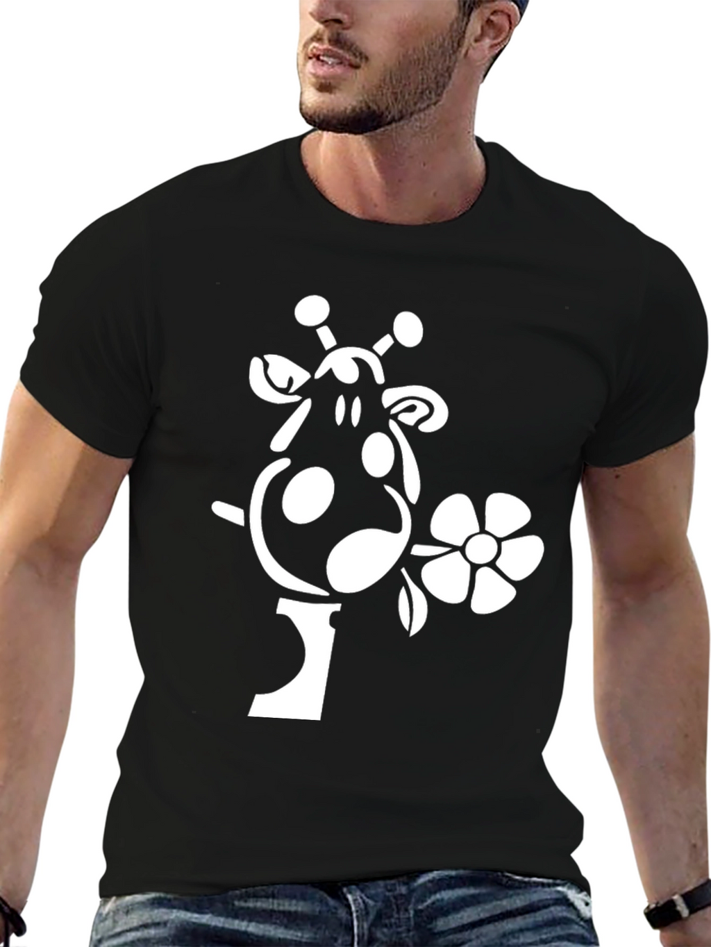 Giraffe Flower Graphic Tee