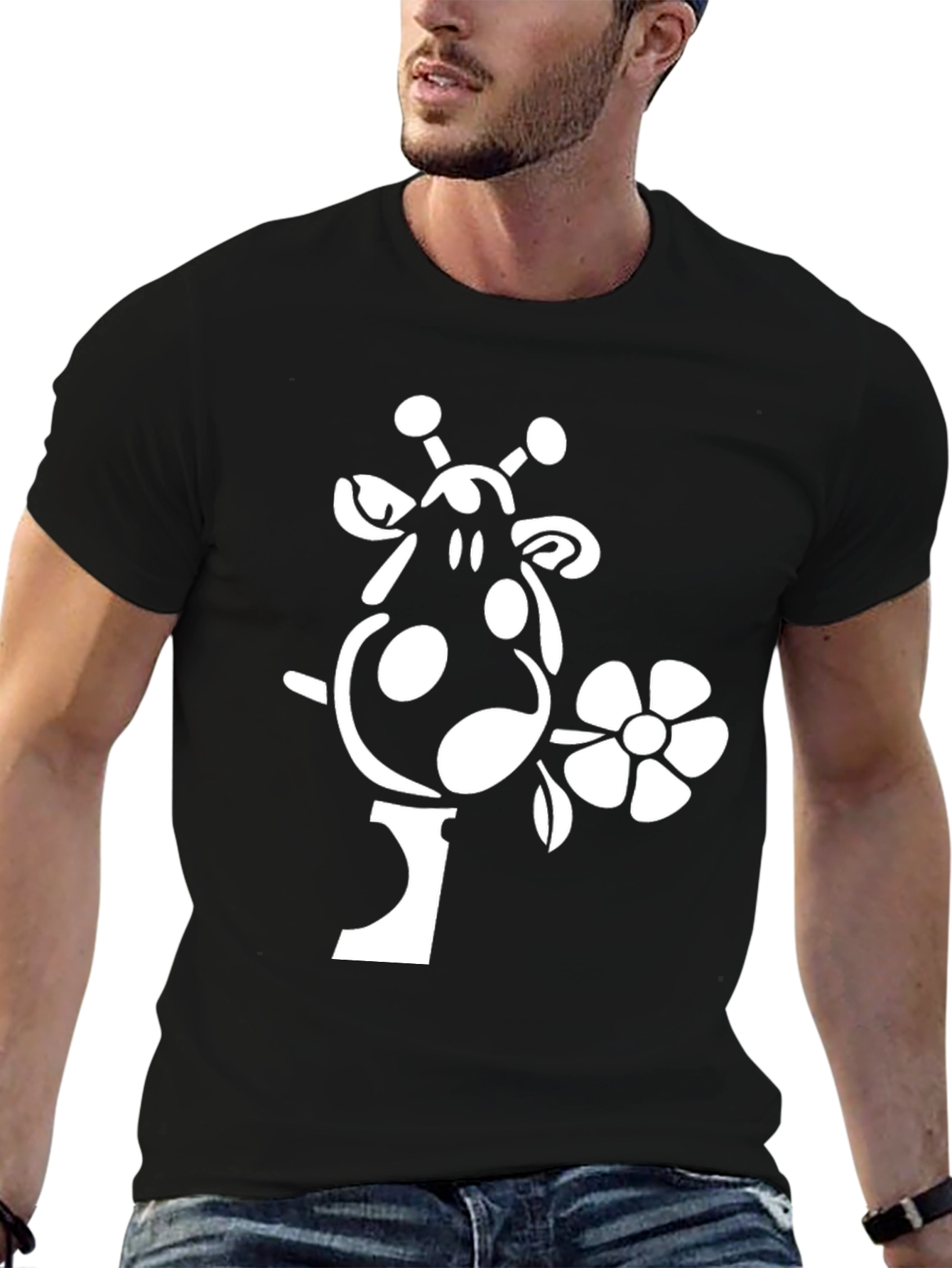 Giraffe Flower Graphic Tee