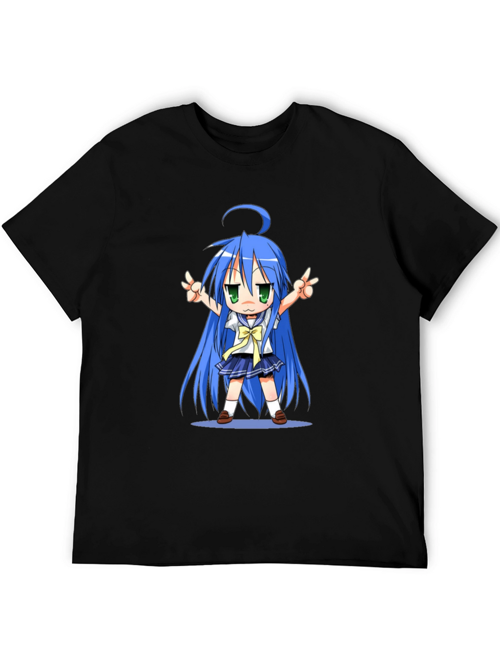 Anime Girl Graphic T-Shirt - Black Cotton Tee