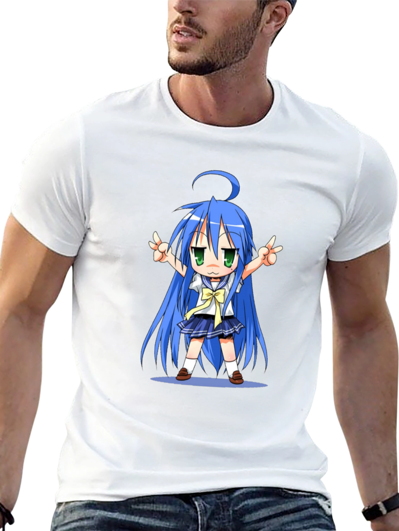 Anime Girl Graphic T-Shirt - Black Cotton Tee