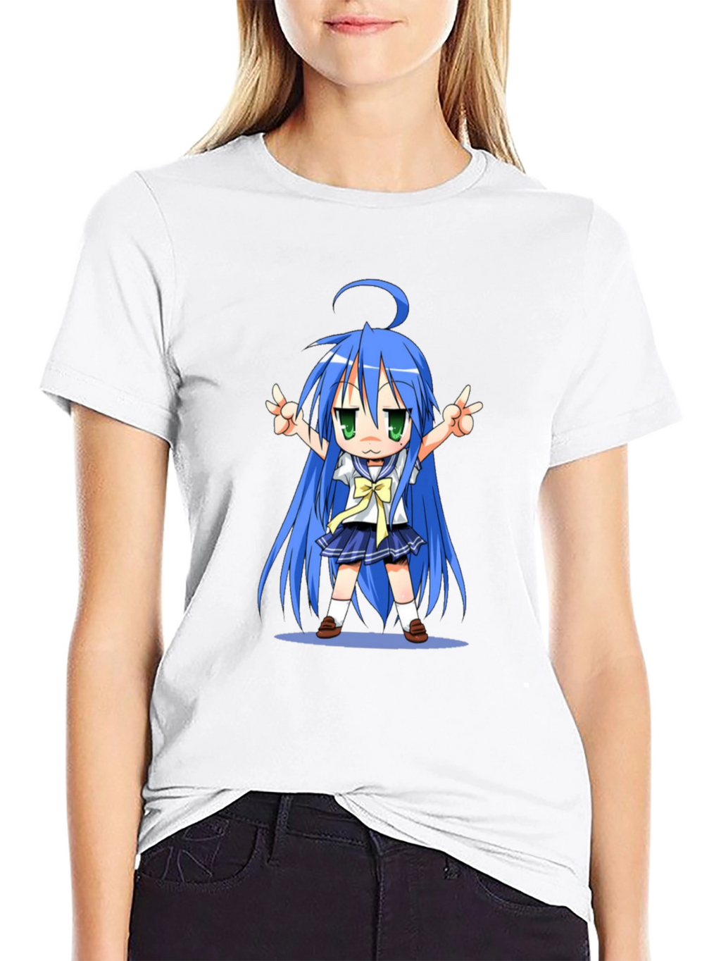 Anime Girl Graphic T-Shirt - Black Cotton Tee