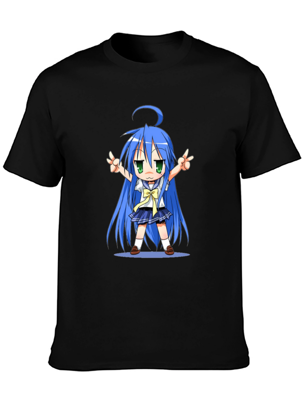 Anime Girl Graphic T-Shirt - Black Cotton Tee