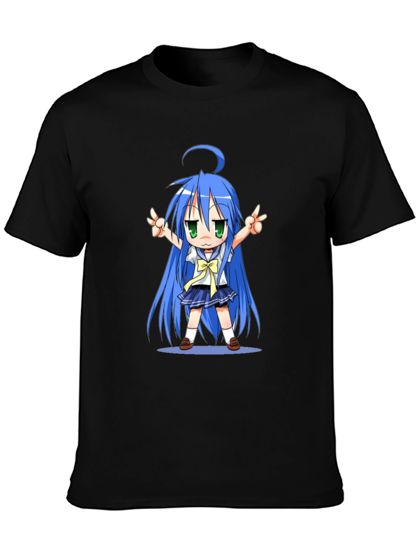 Anime Girl Graphic T-Shirt - Black Cotton Tee