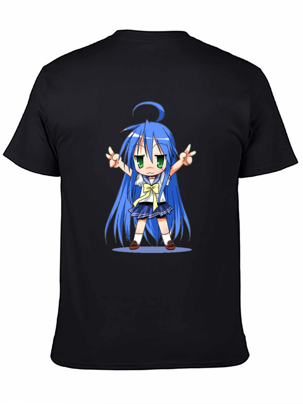 Anime Girl Graphic T-Shirt - Black Cotton Tee