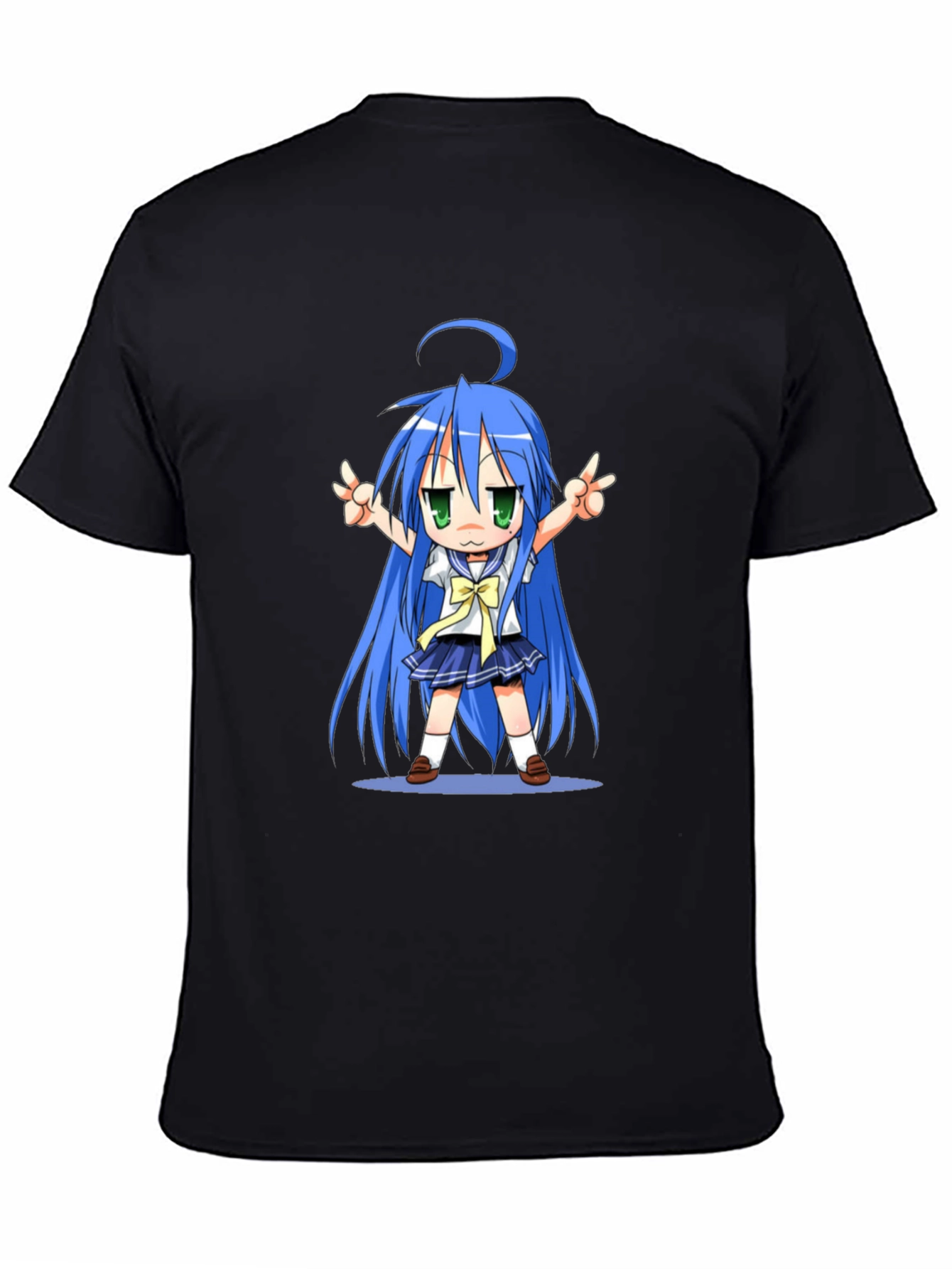 Anime Girl Graphic T-Shirt - Black Cotton Tee
