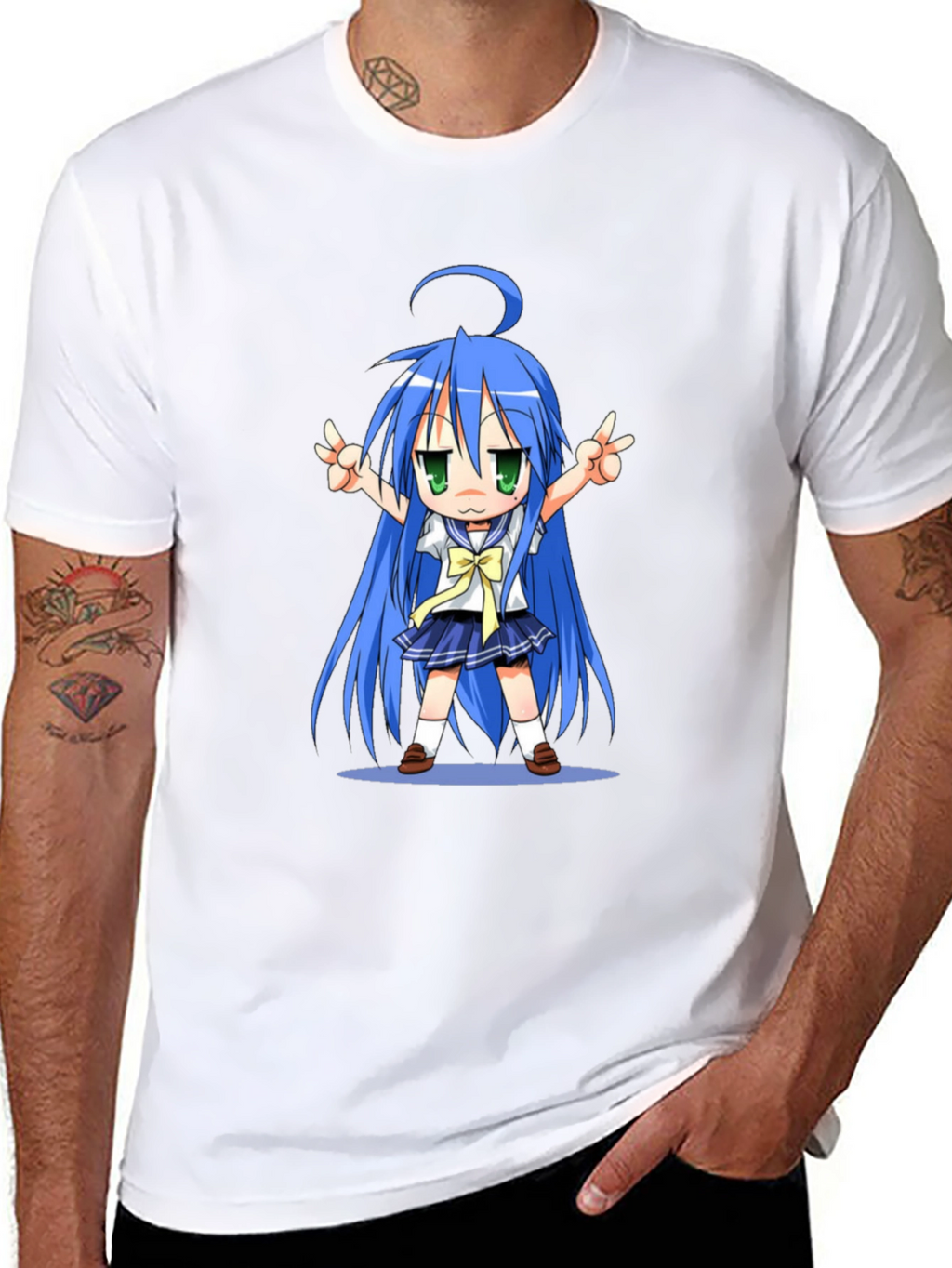 Anime Girl Graphic T-Shirt - Black Cotton Tee