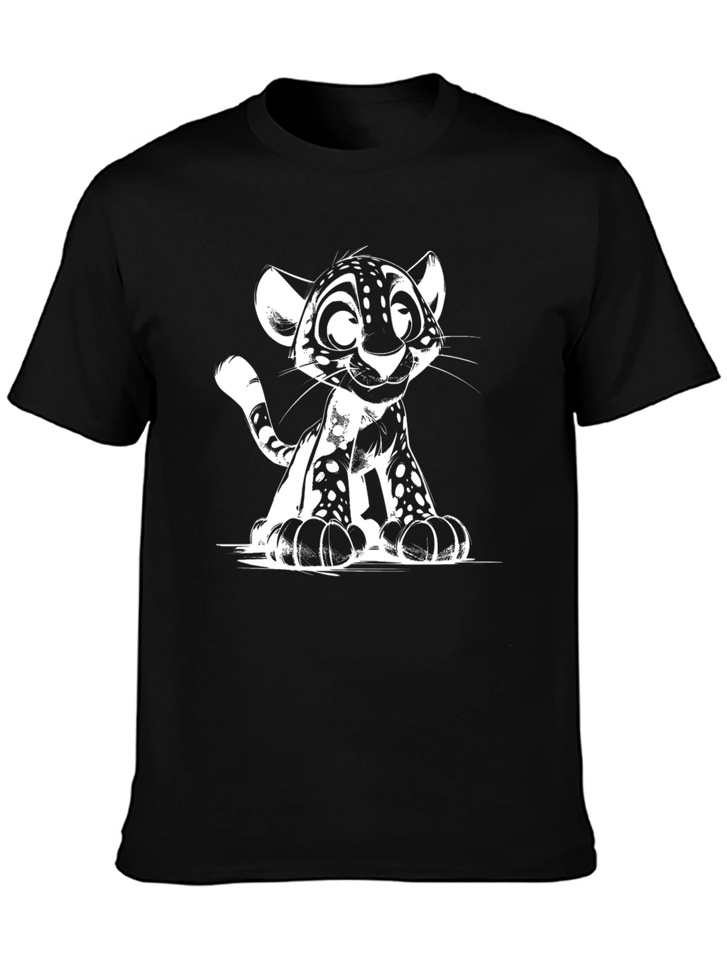 Cute Cartoon Cub T-Shirt - Unisex Black Tee