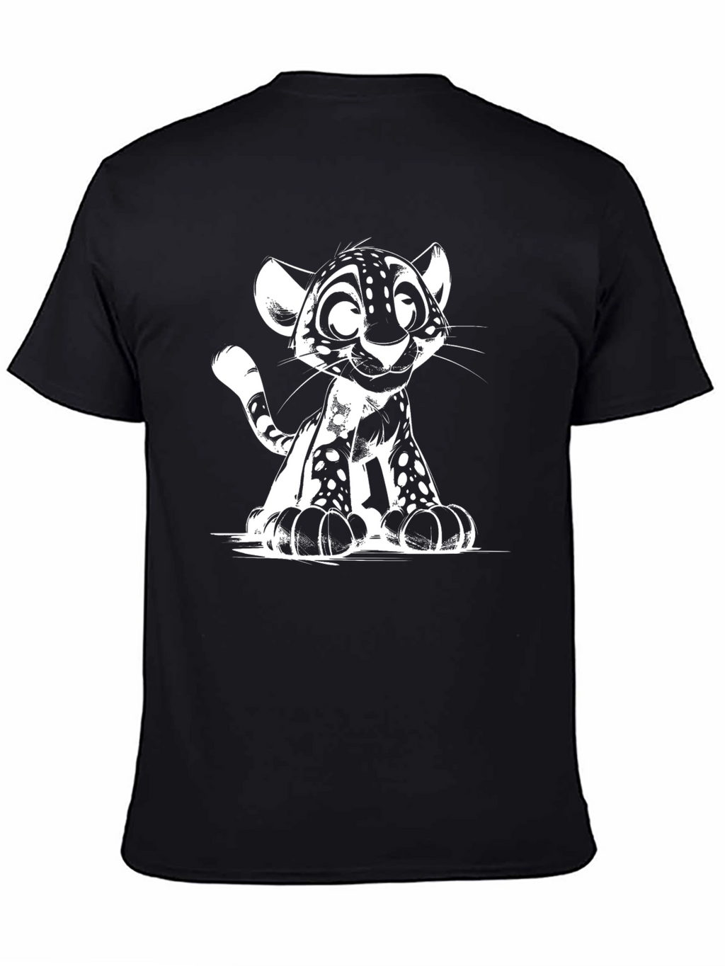 Cute Cartoon Cub T-Shirt - Unisex Black Tee