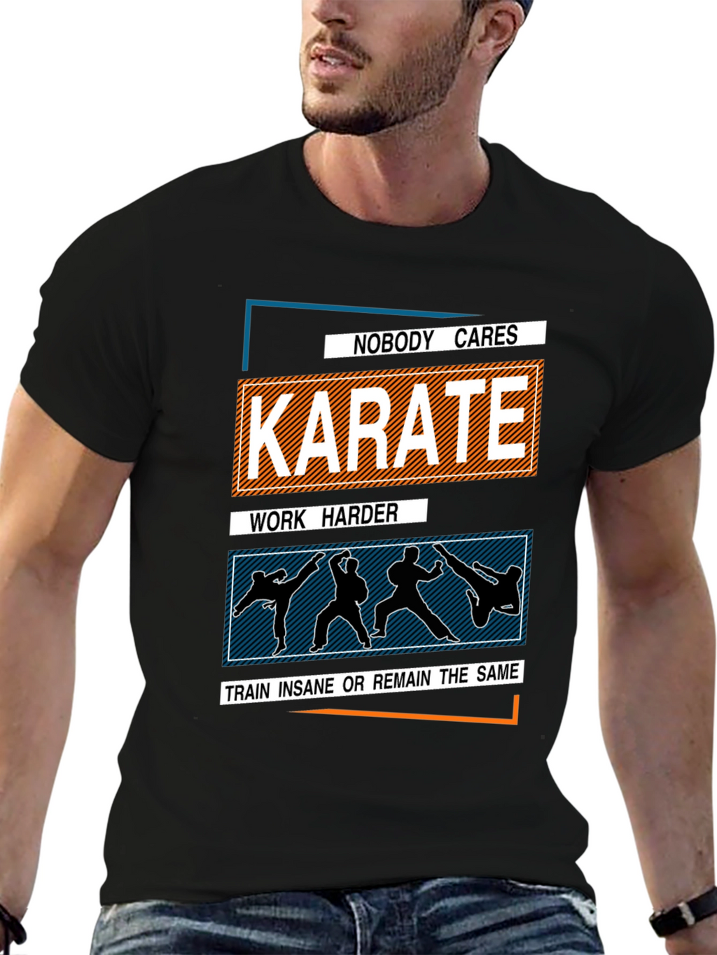 Karate Training T-Shirt: Nobody Cares Work Harder