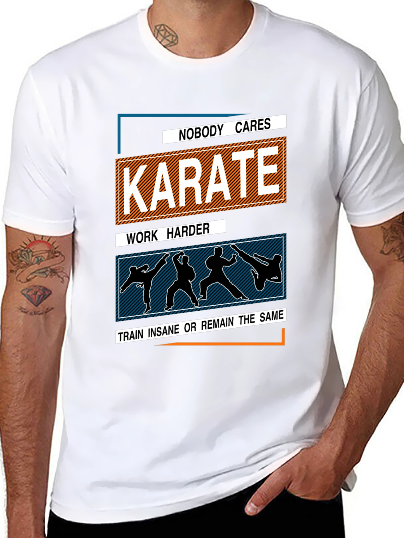 Karate Training T-Shirt: Nobody Cares Work Harder