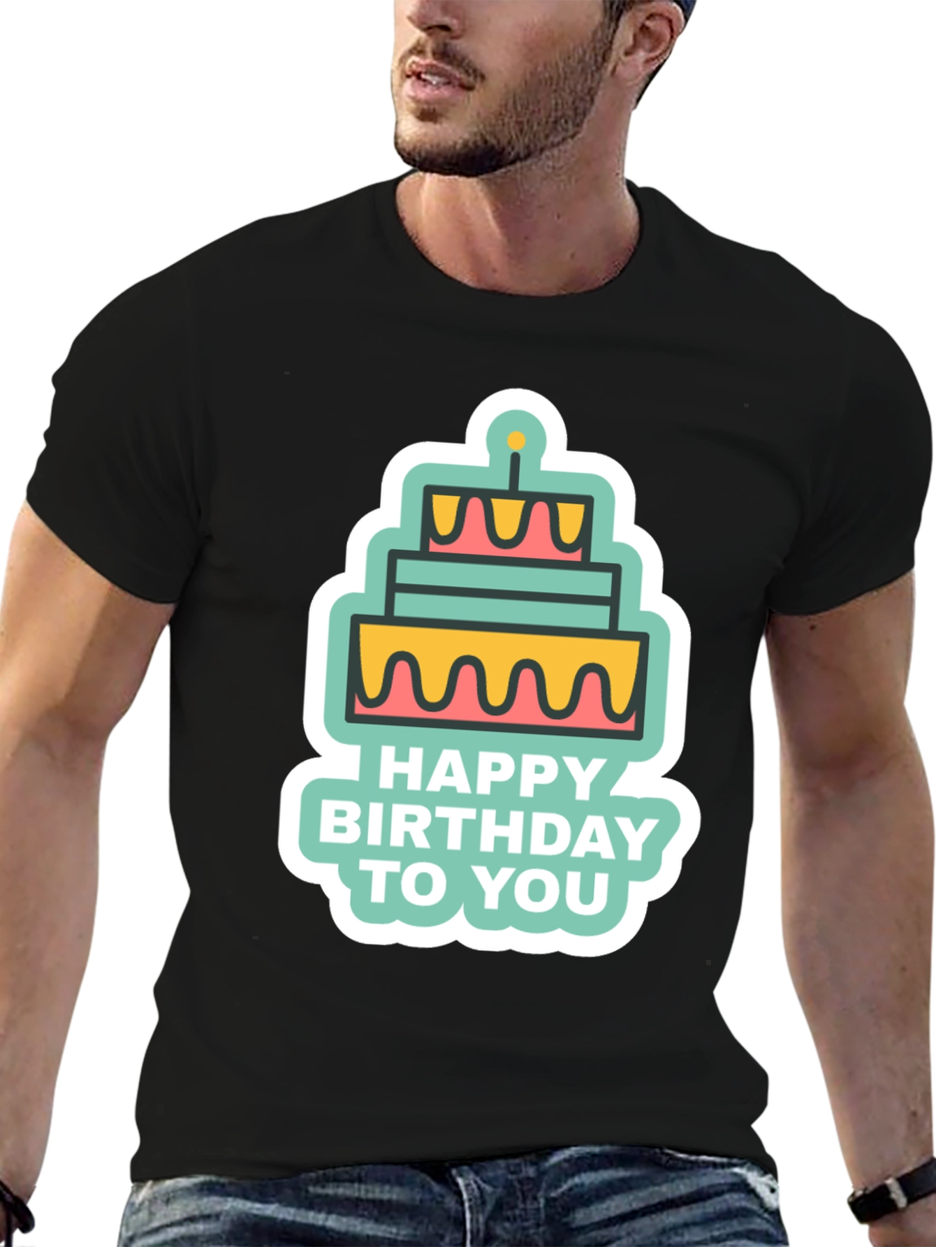 Birthday Cake Graphic T-Shirt