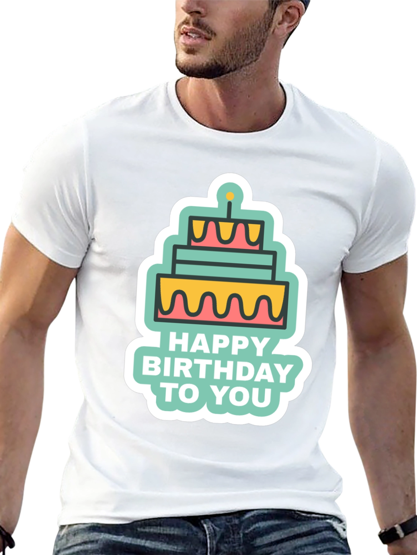 Birthday Cake Graphic T-Shirt