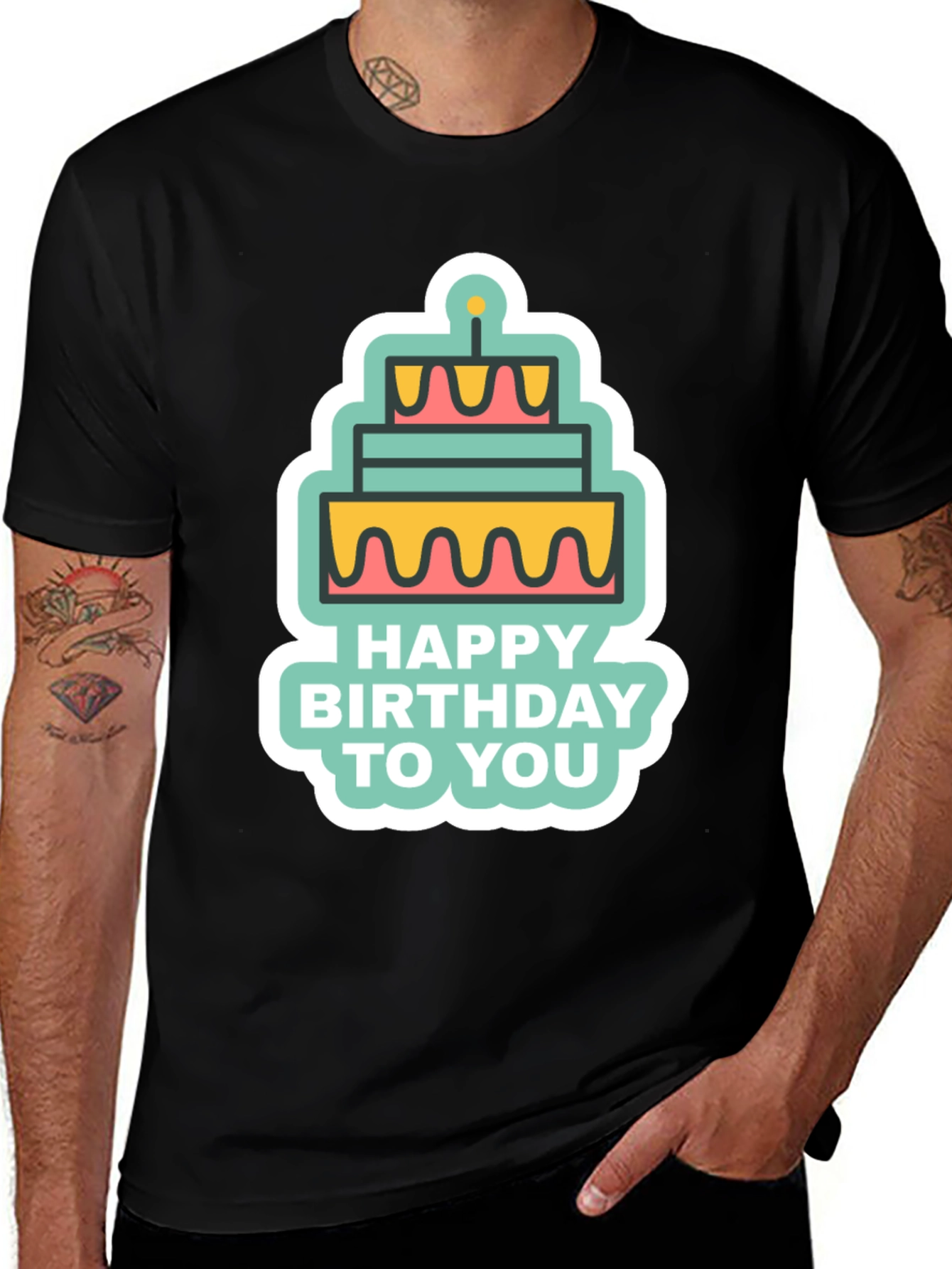 Birthday Cake Graphic T-Shirt