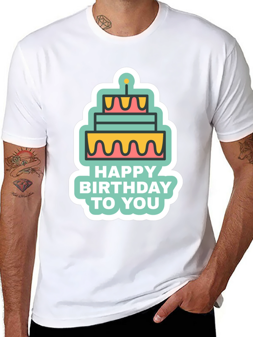 Birthday Cake Graphic T-Shirt