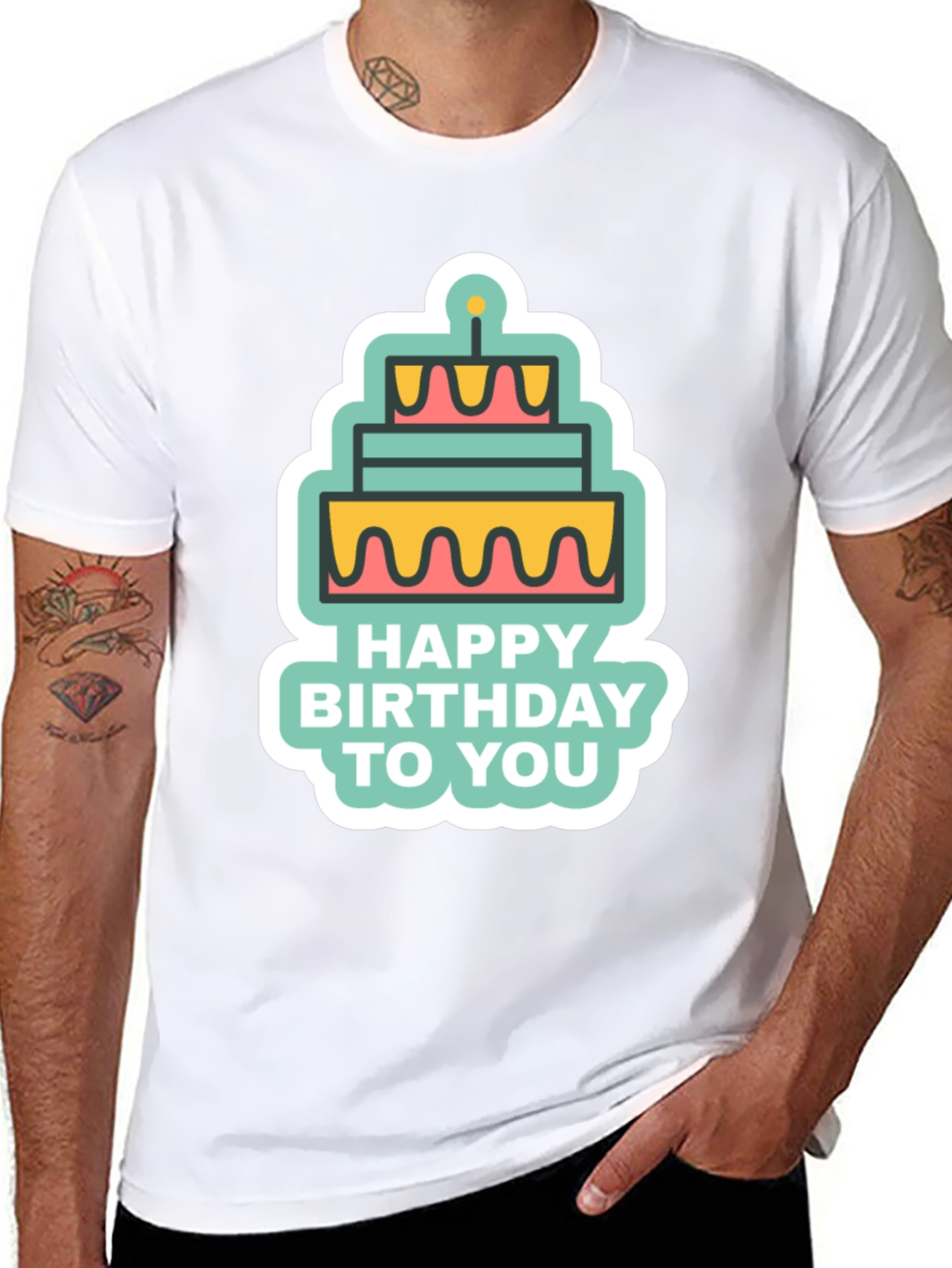 Birthday Cake Graphic T-Shirt