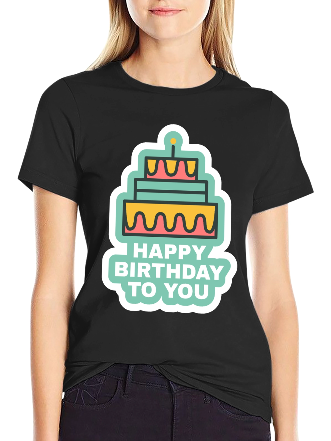 Birthday Cake Graphic T-Shirt