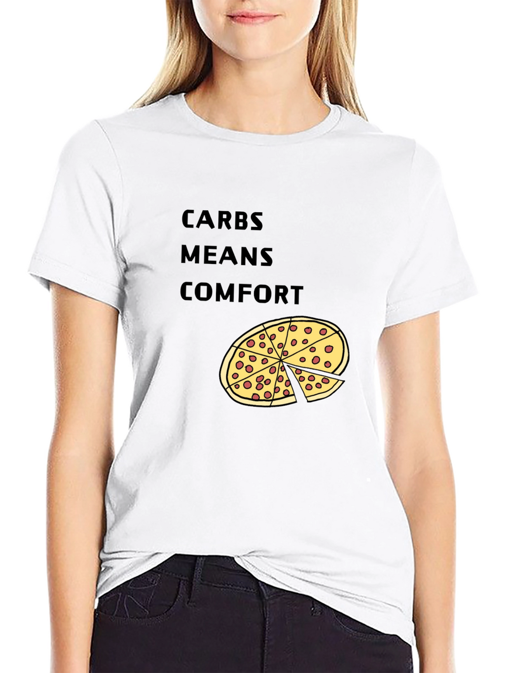 Carbs Means Comfort Pizza Graphic T-Shirt