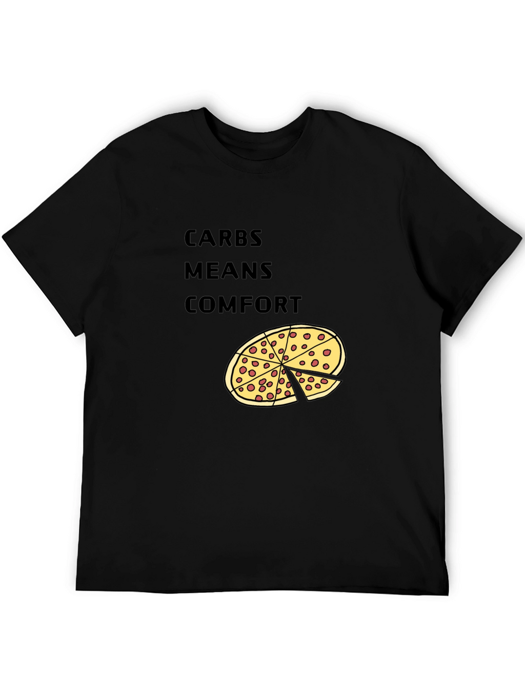 Carbs Means Comfort Pizza Graphic T-Shirt
