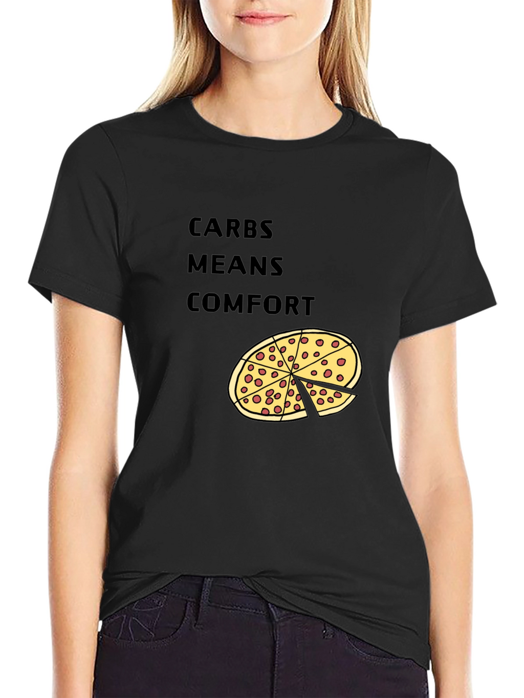 Carbs Means Comfort Pizza Graphic T-Shirt