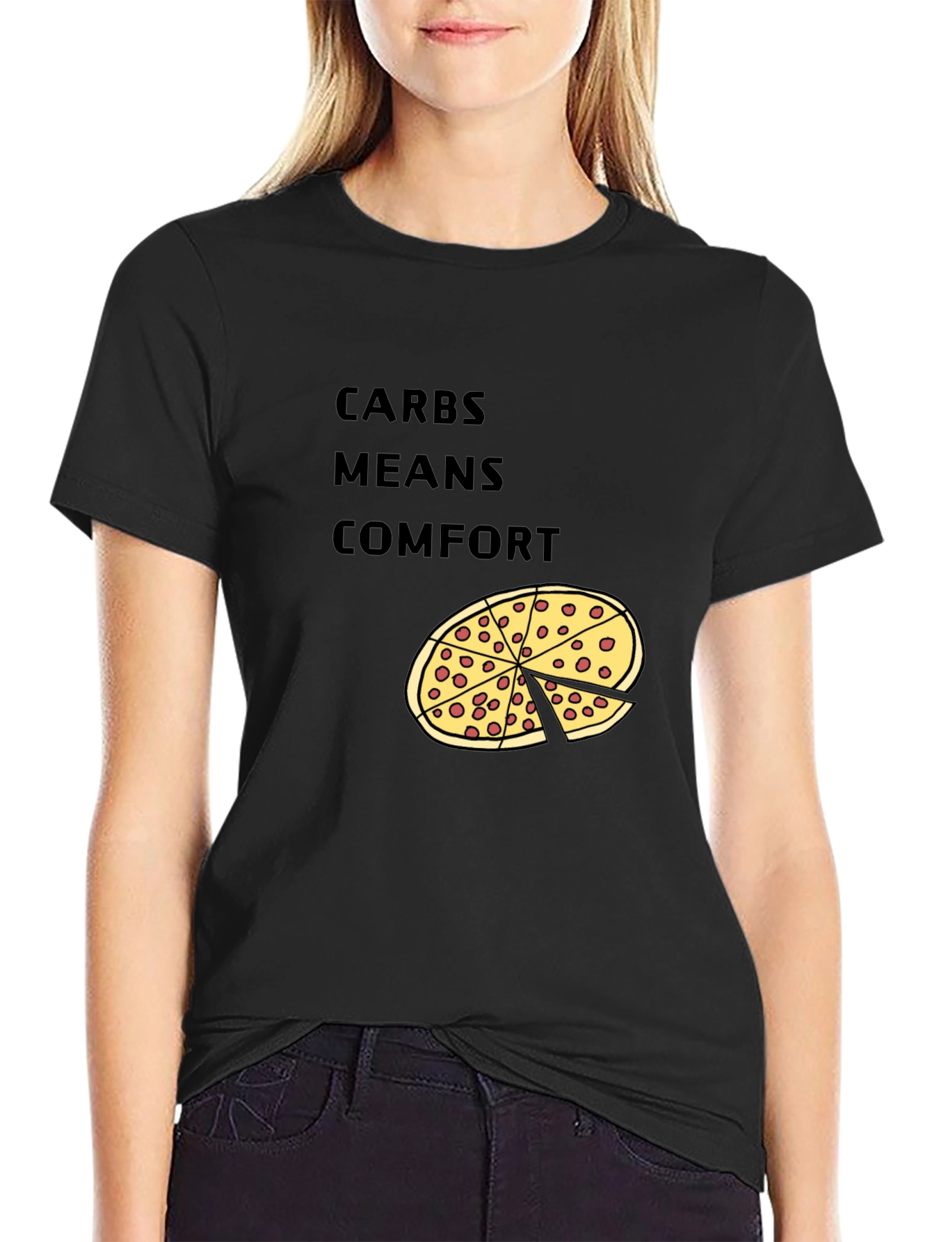 Carbs Means Comfort Pizza Graphic T-Shirt