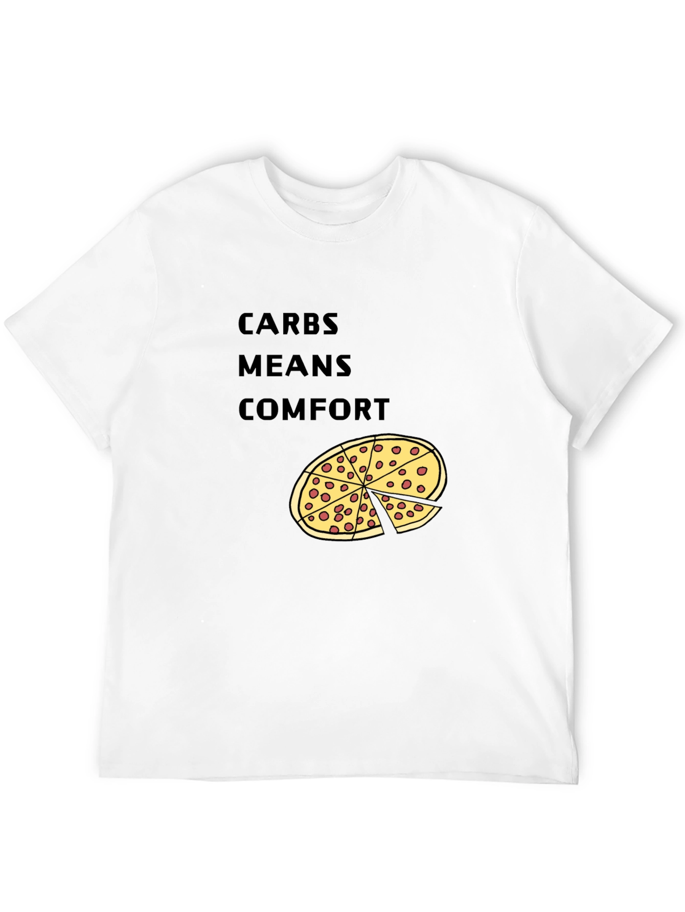 Carbs Means Comfort Pizza Graphic T-Shirt
