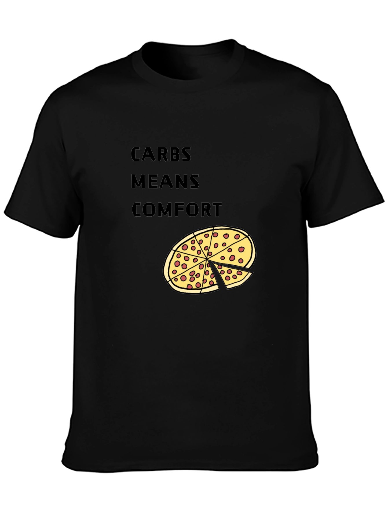 Carbs Means Comfort Pizza Graphic T-Shirt