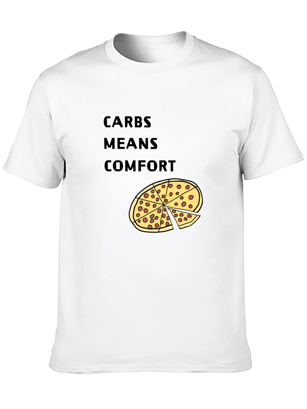 Carbs Means Comfort Pizza Graphic T-Shirt