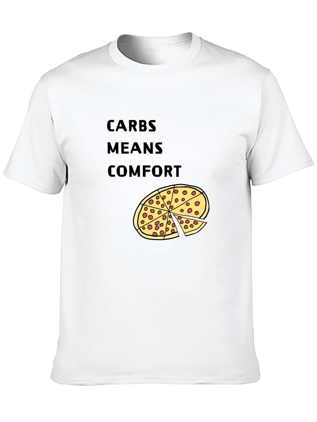 Carbs Means Comfort Pizza Graphic T-Shirt