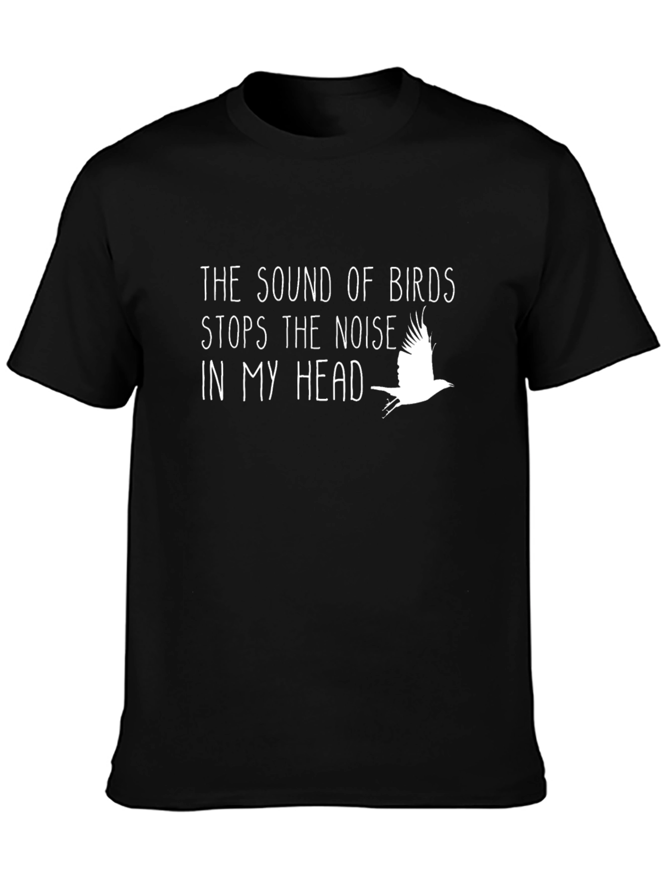 Sound of Birds Graphic Tee - Black Cotton T-Shirt