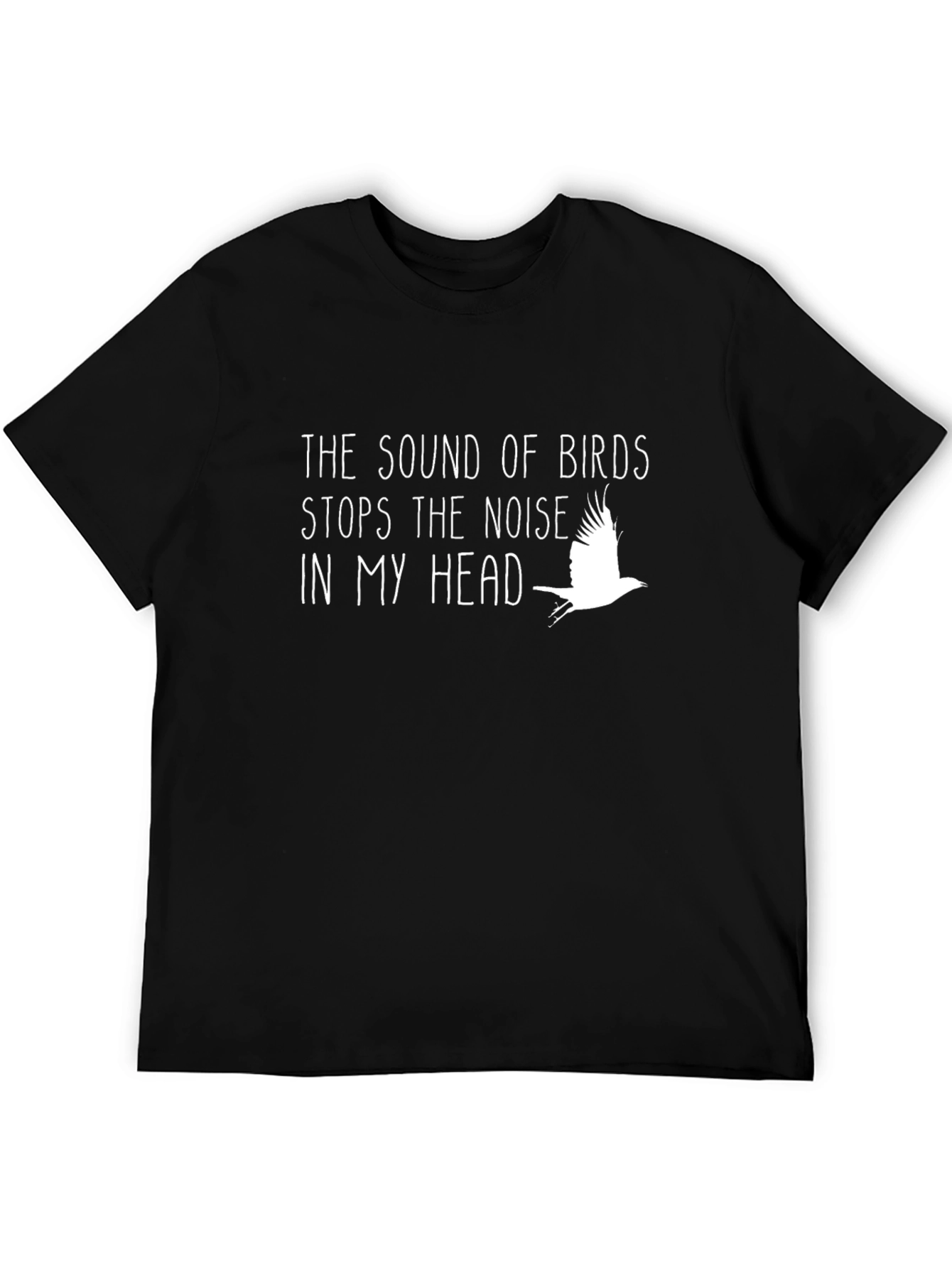 Sound of Birds Graphic Tee - Black Cotton T-Shirt