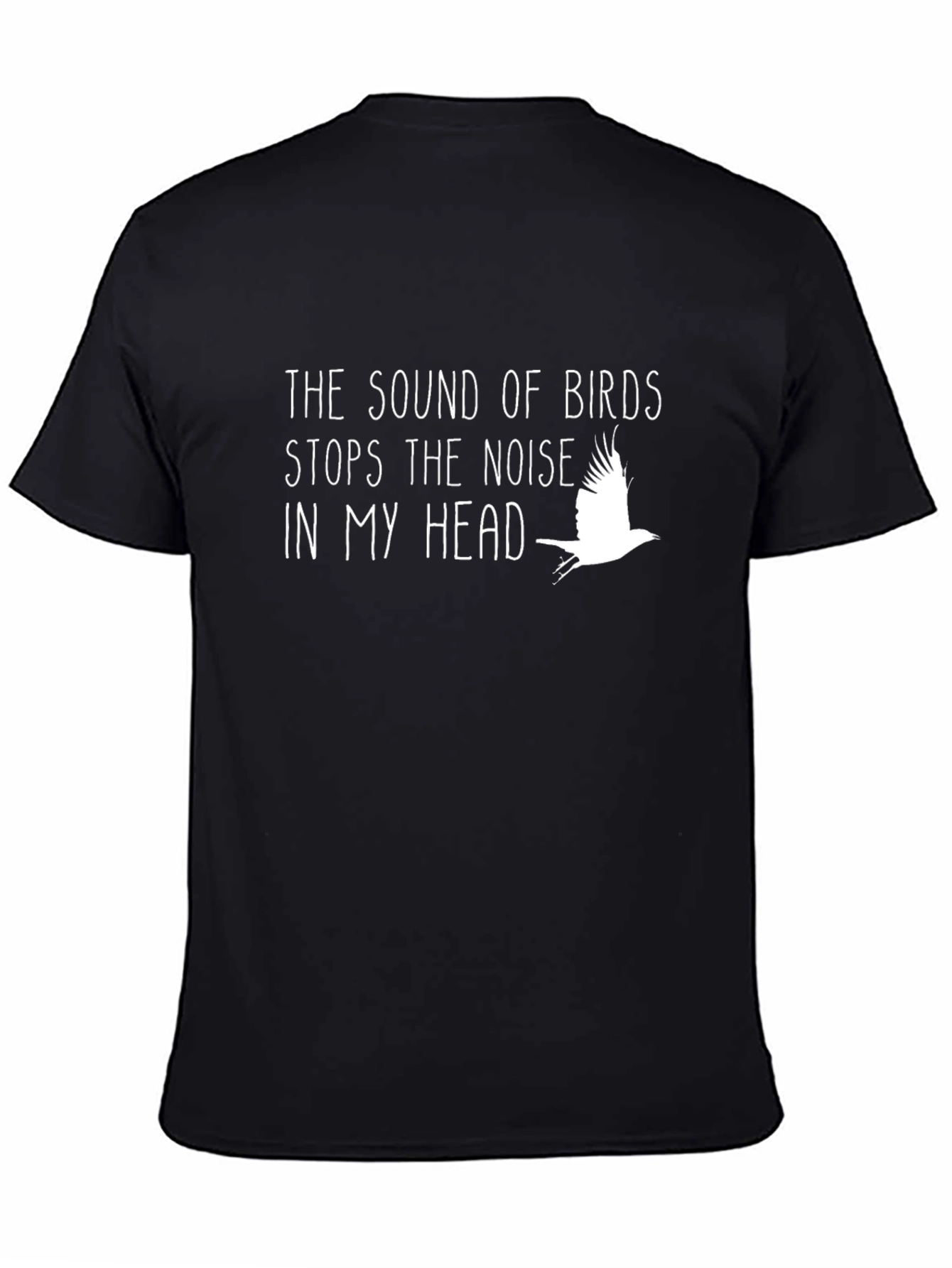 Sound of Birds Graphic Tee - Black Cotton T-Shirt