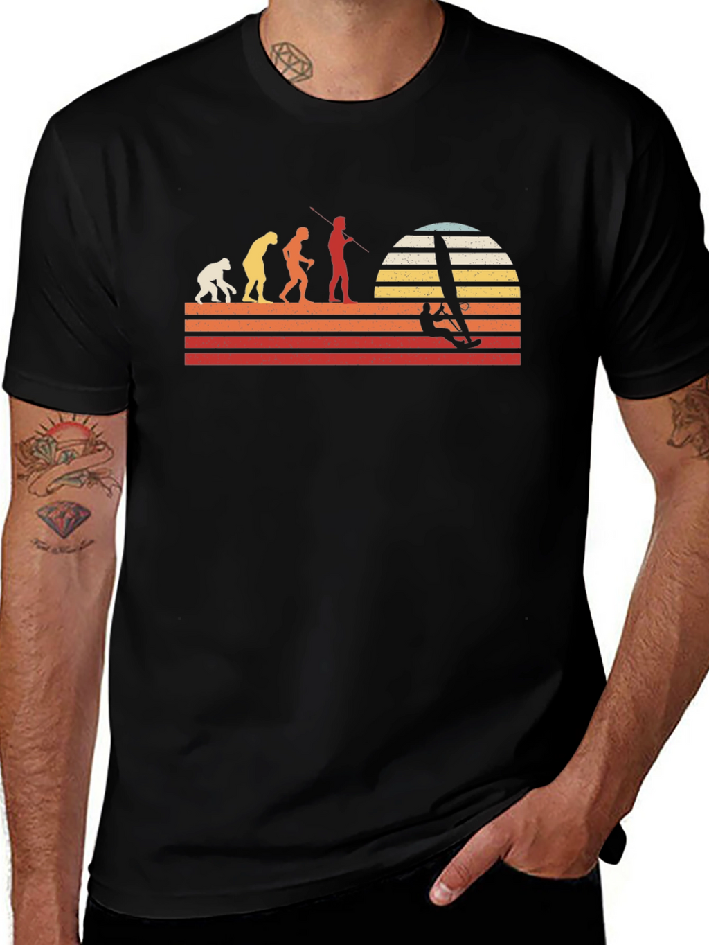Evolution Windsurfing T-Shirt - Retro Style
