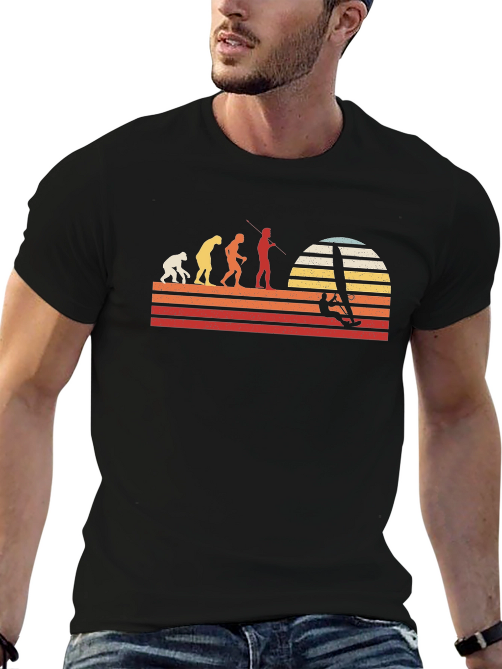 Evolution Windsurfing T-Shirt - Retro Style