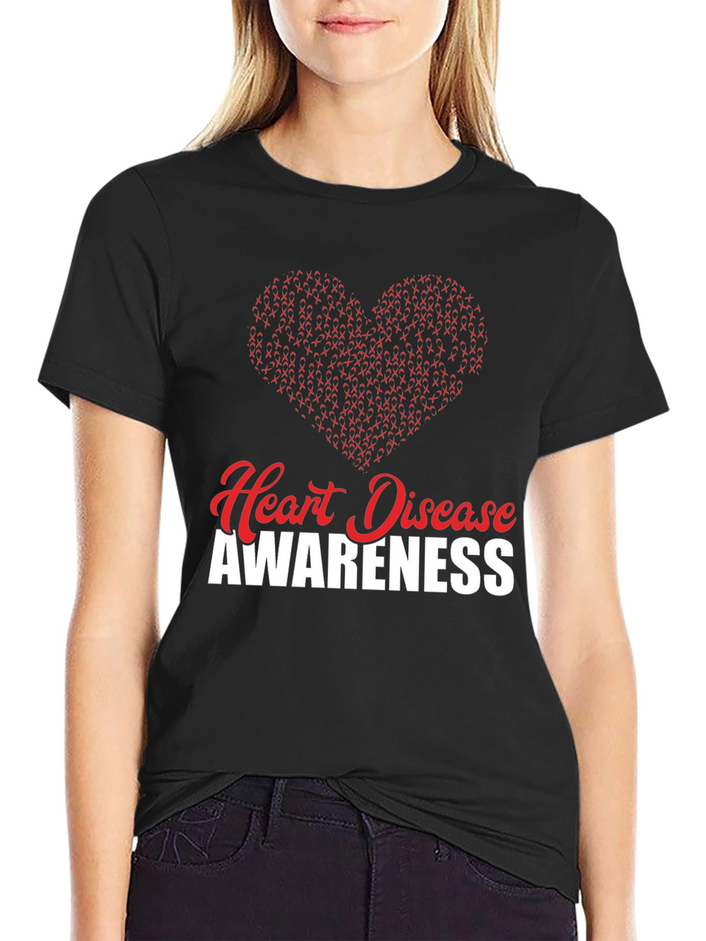 Heart Disease Awareness T-Shirt - Red Heart Design
