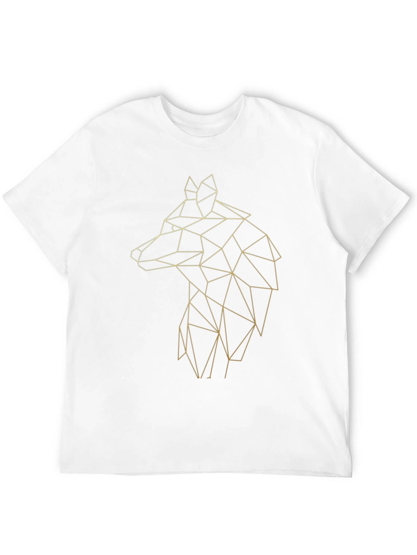 Geometric Wolf Tee - Stylish Black Graphic T-Shirt
