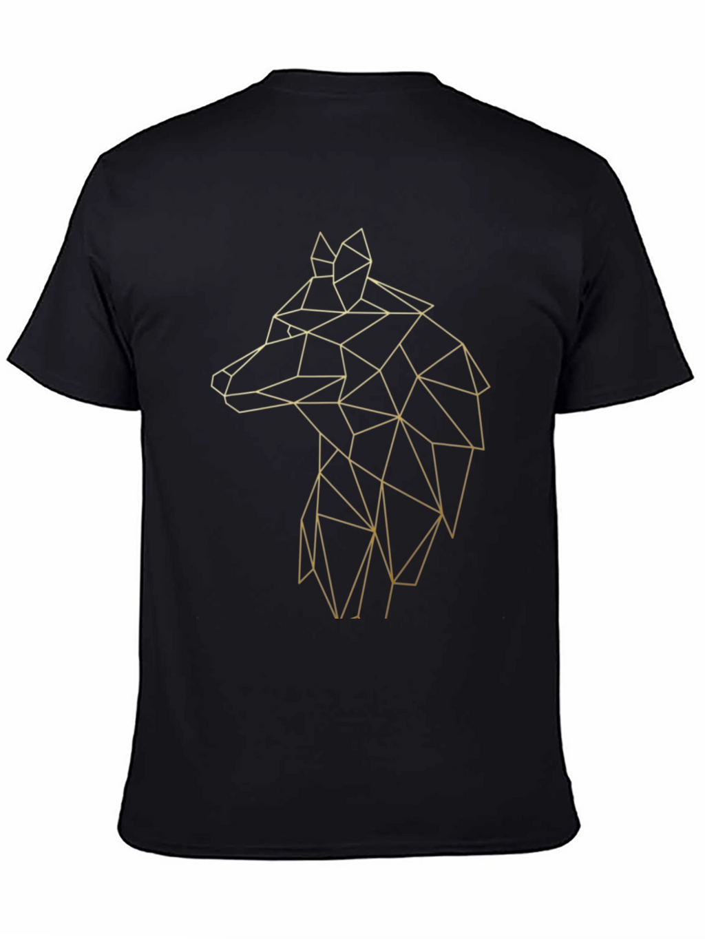 Geometric Wolf Tee - Stylish Black Graphic T-Shirt