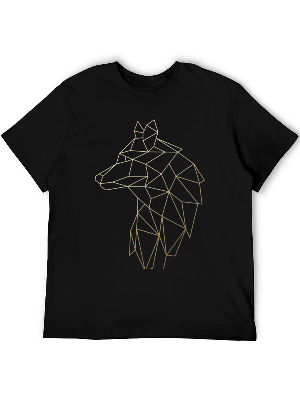 Geometric Wolf Tee - Stylish Black Graphic T-Shirt