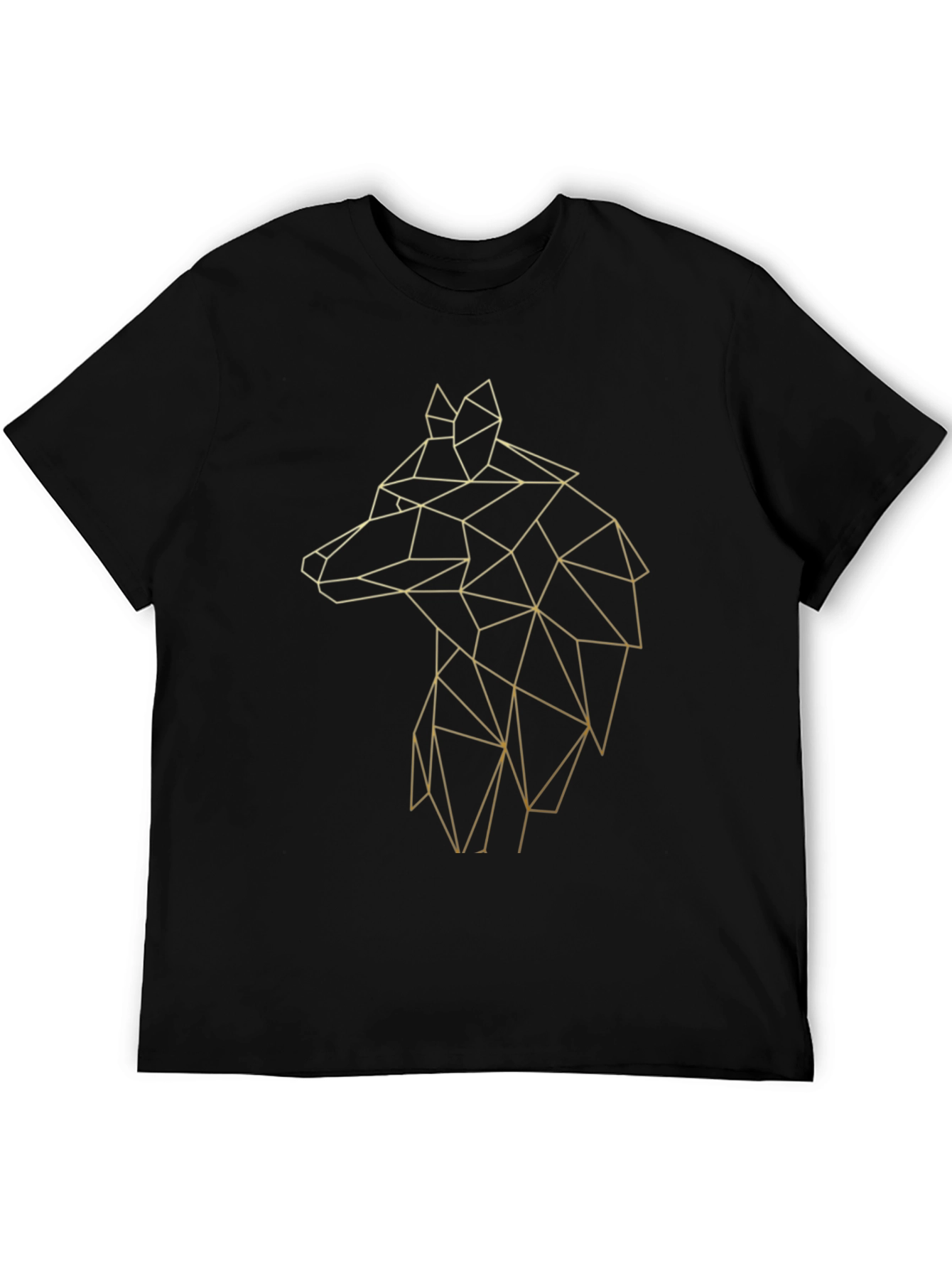 Geometric Wolf Tee - Stylish Black Graphic T-Shirt