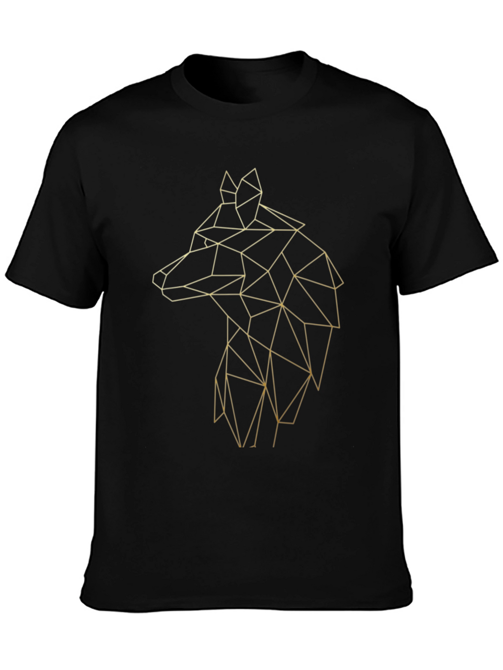 Geometric Wolf Tee - Stylish Black Graphic T-Shirt