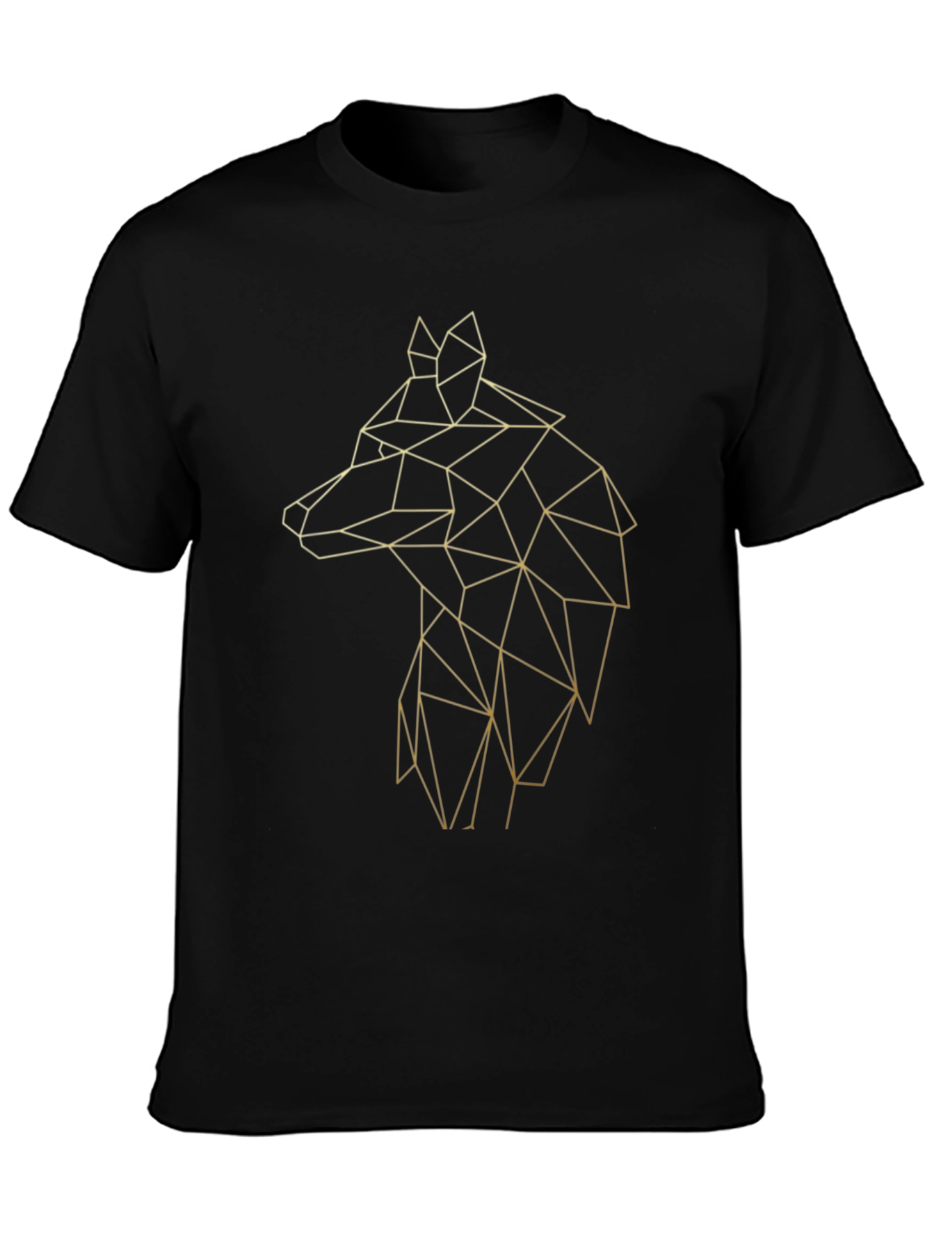 Geometric Wolf Tee - Stylish Black Graphic T-Shirt