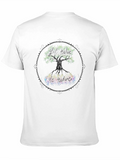 Nature Tree Graphic Print Mens Black T-Shirt