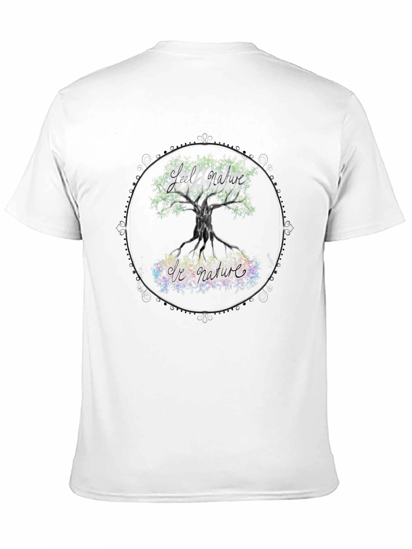 Nature Tree Graphic Print Mens Black T-Shirt
