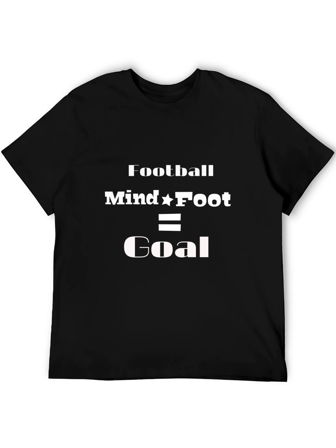 Football Mind Foot Goal T-Shirt - Black Short Sleeve