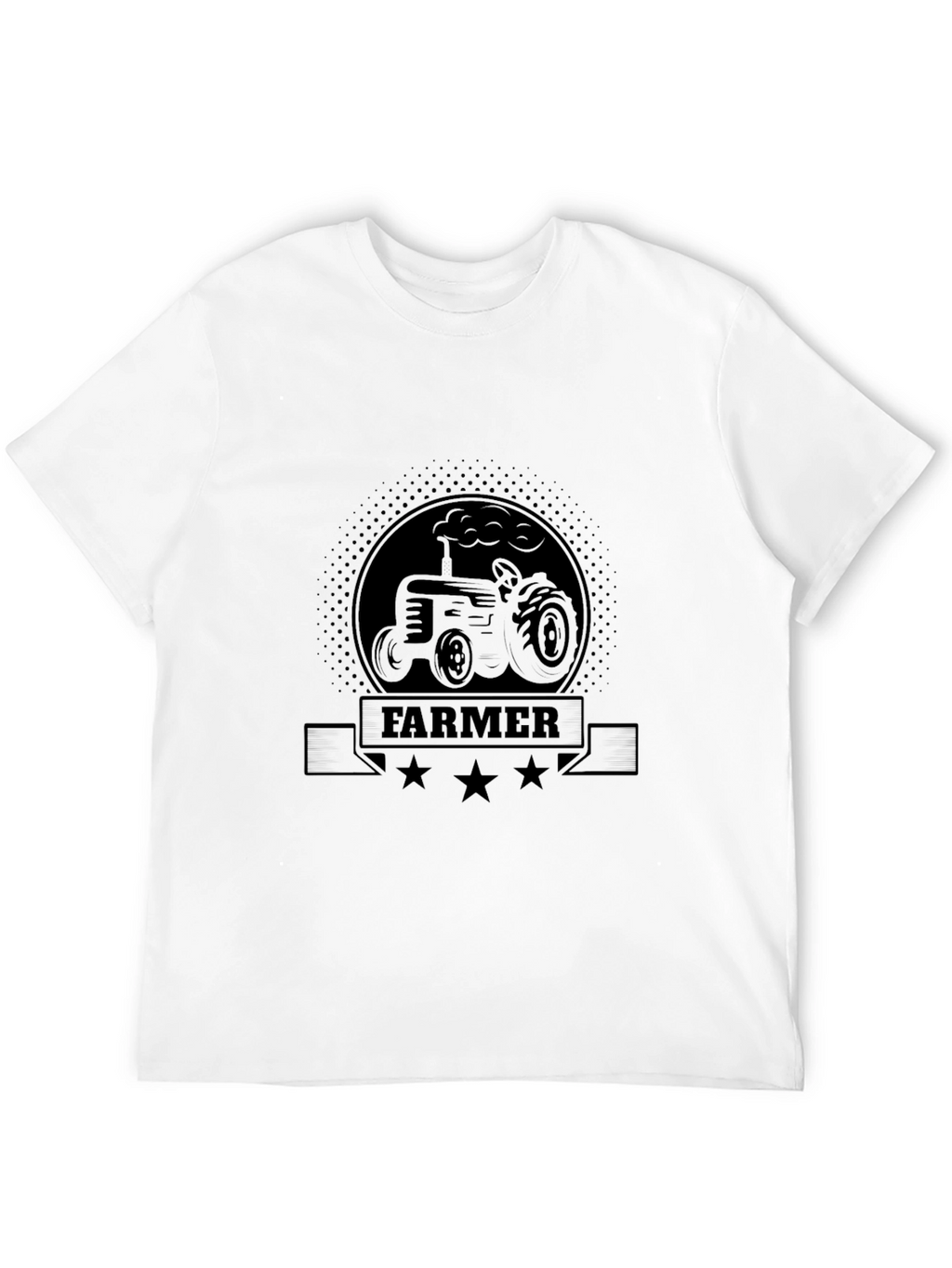Farmer Tractor Graphic Tee - Black Cotton T-Shirt