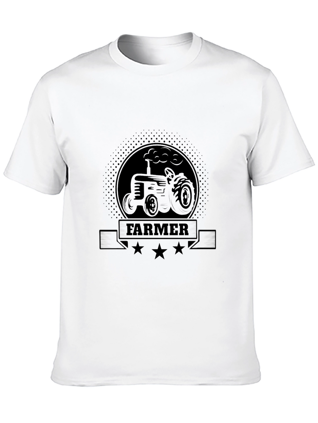 Farmer Tractor Graphic Tee - Black Cotton T-Shirt